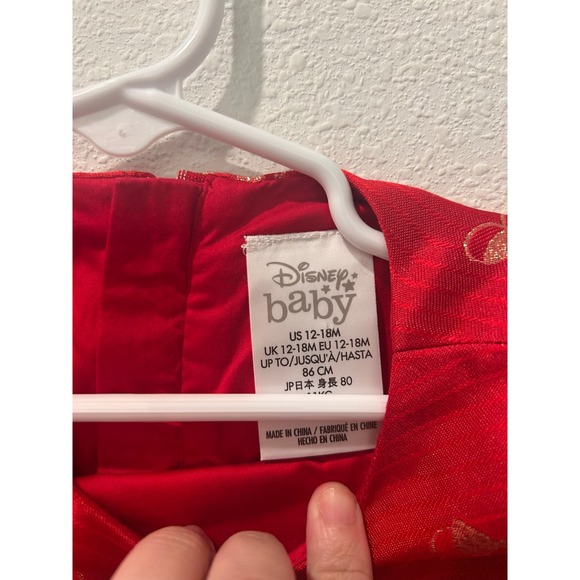 Disney Baby Girls Red Gold Minnie Mouse Party Dress 12-18M - Picture 4 of 6